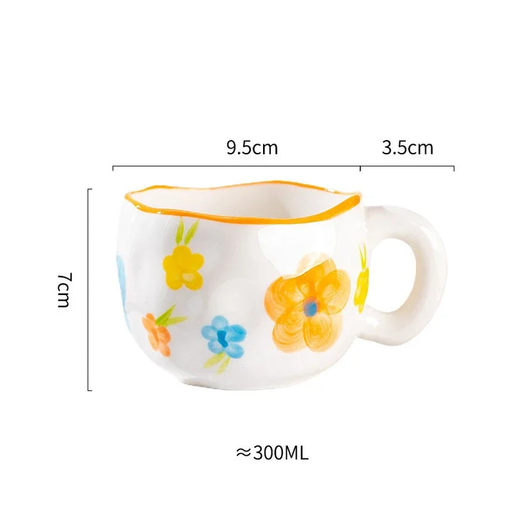 Handcrafted Ceramic Flower Mug