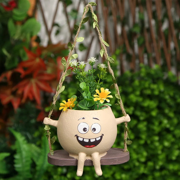 Smile Face Hanging Planter