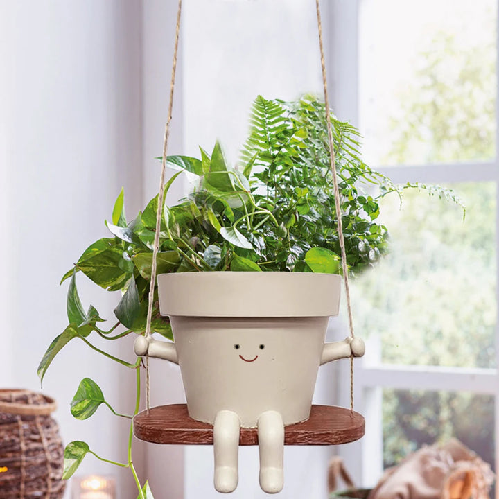 Smile Face Hanging Planter