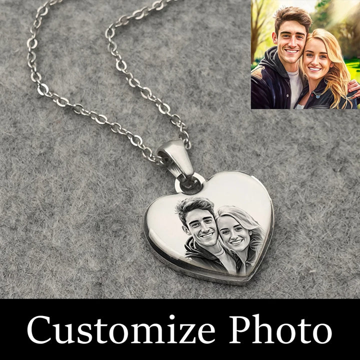 Personalized Photo Heart Necklace