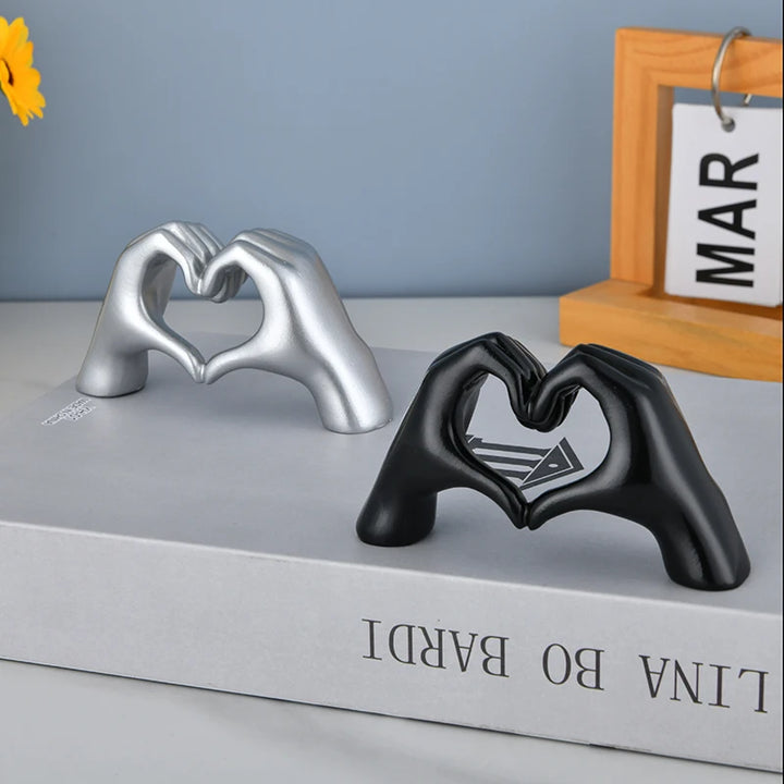 Gold Heart Hand Statue