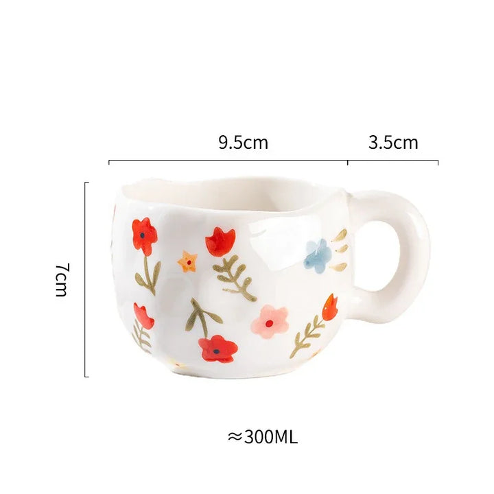 Handcrafted Ceramic Flower Mug