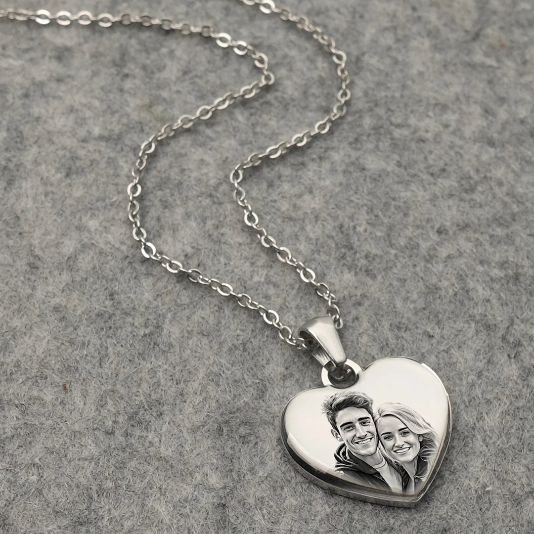 Personalized Photo Heart Necklace