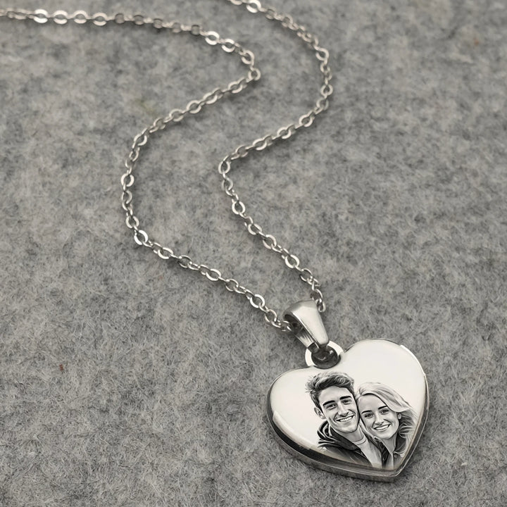 Personalized Photo Heart Necklace