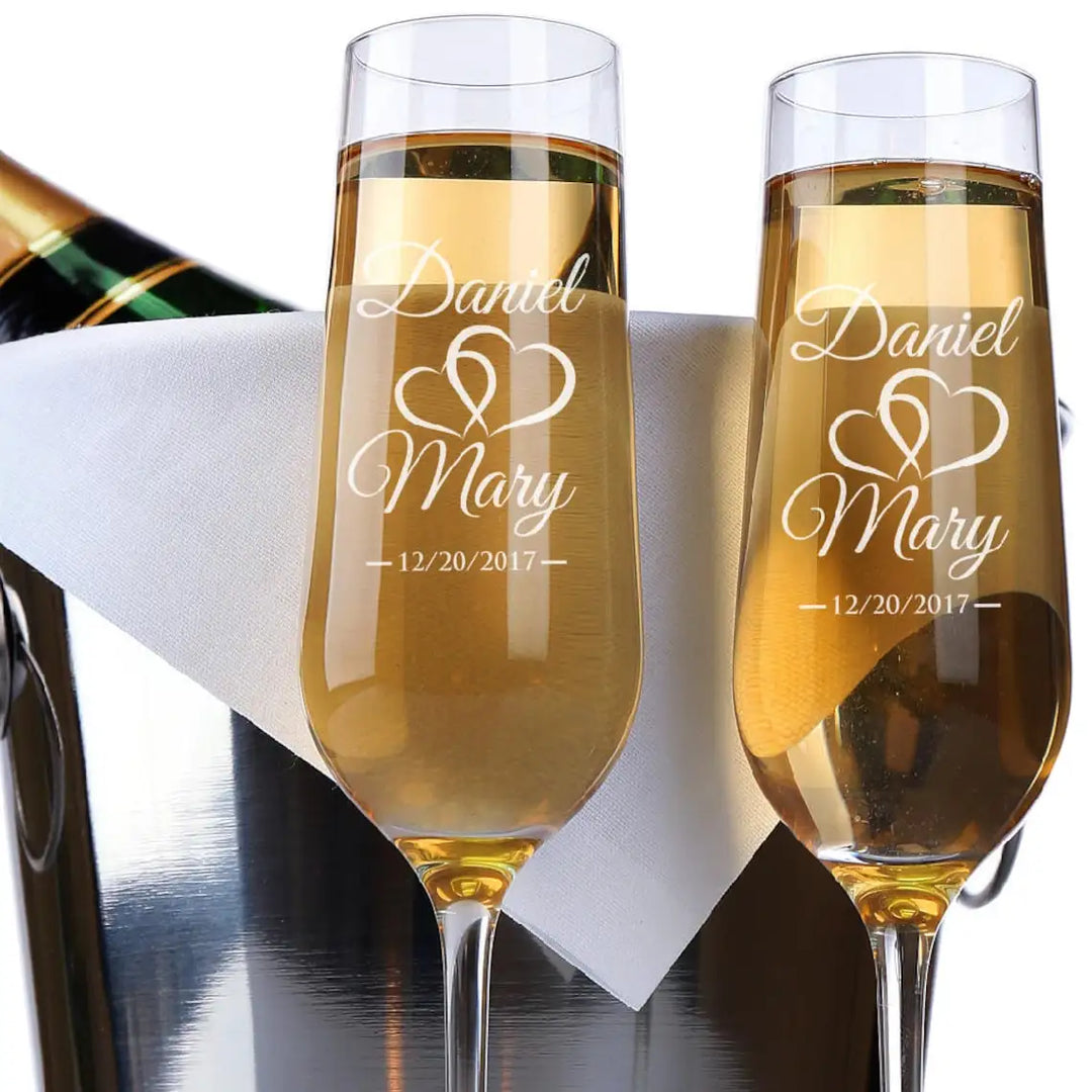 Personalized Wedding Toasting Flutes