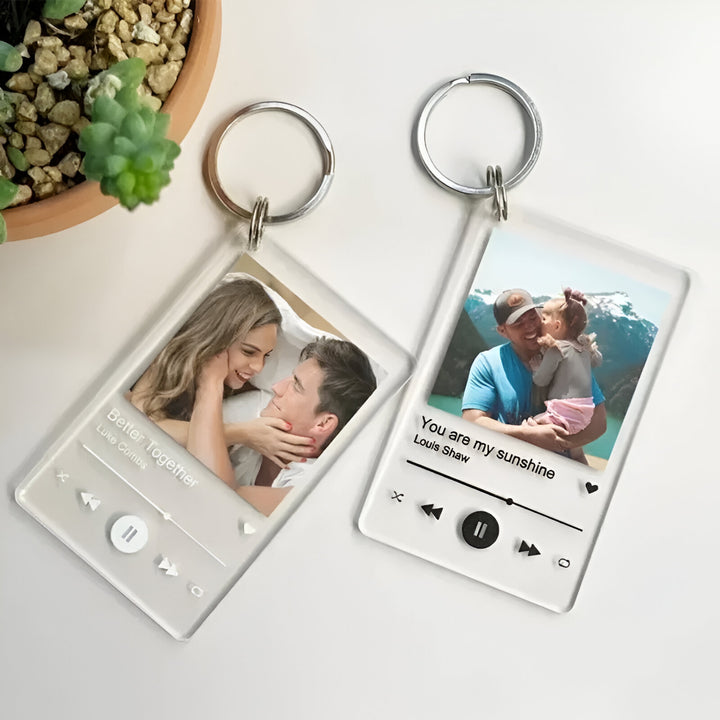 Custom Photo Music Keychain
