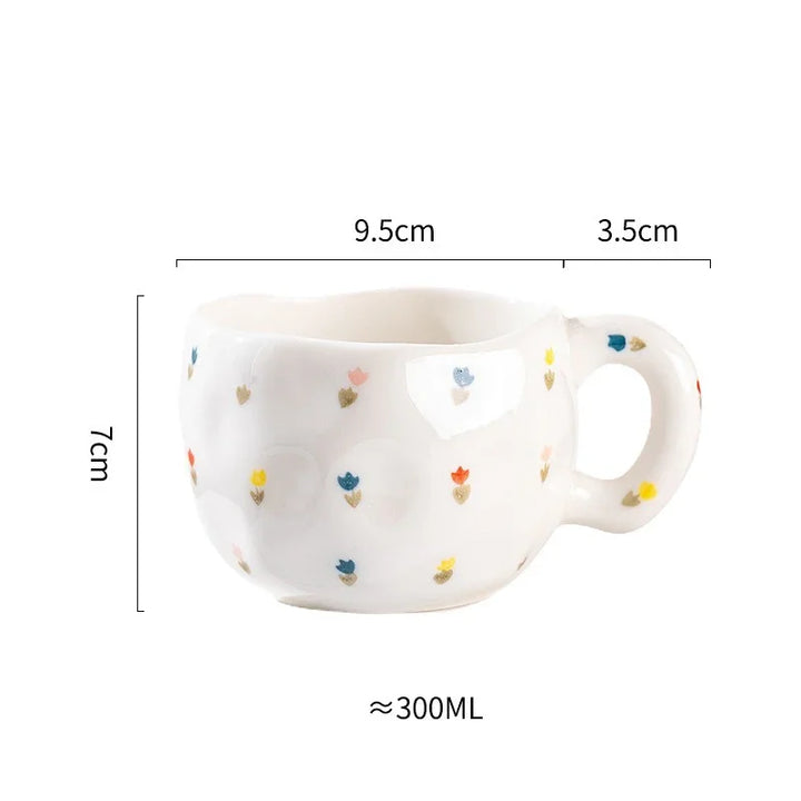 Handcrafted Ceramic Flower Mug