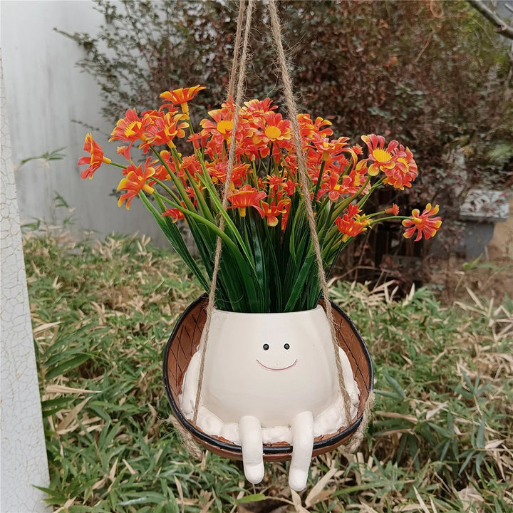 Smile Face Hanging Planter