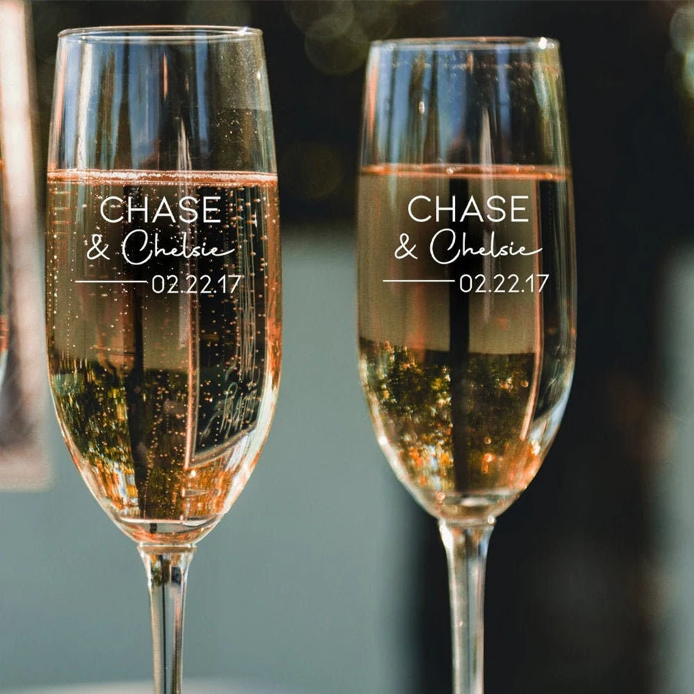 Personalized Wedding Toasting Flutes