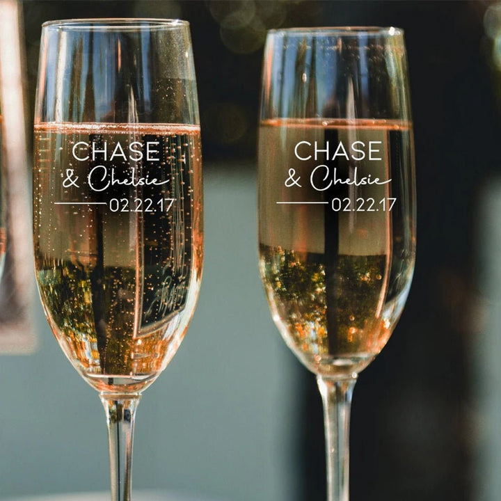 Personalized Wedding Toasting Flutes