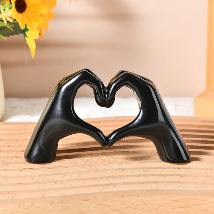 Gold Heart Hand Statue