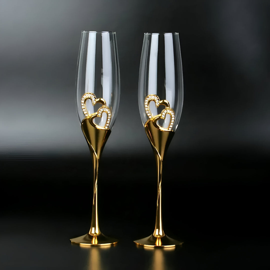 Gold Crystal Champagne Glasses