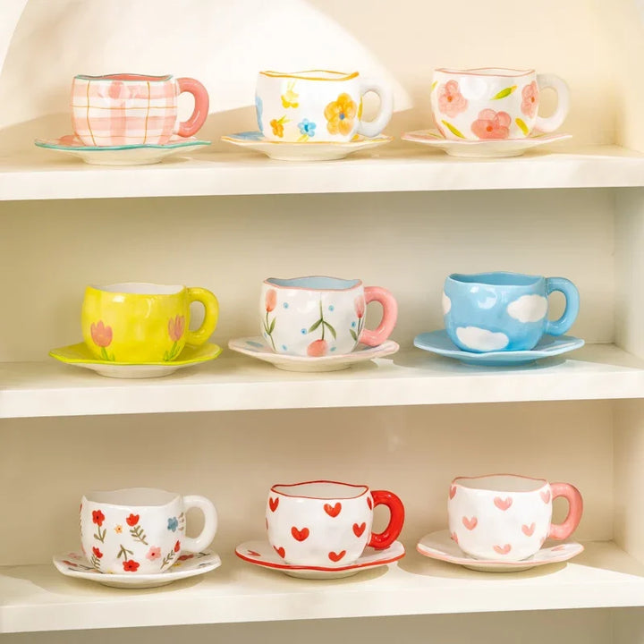 Handcrafted Ceramic Flower Mug