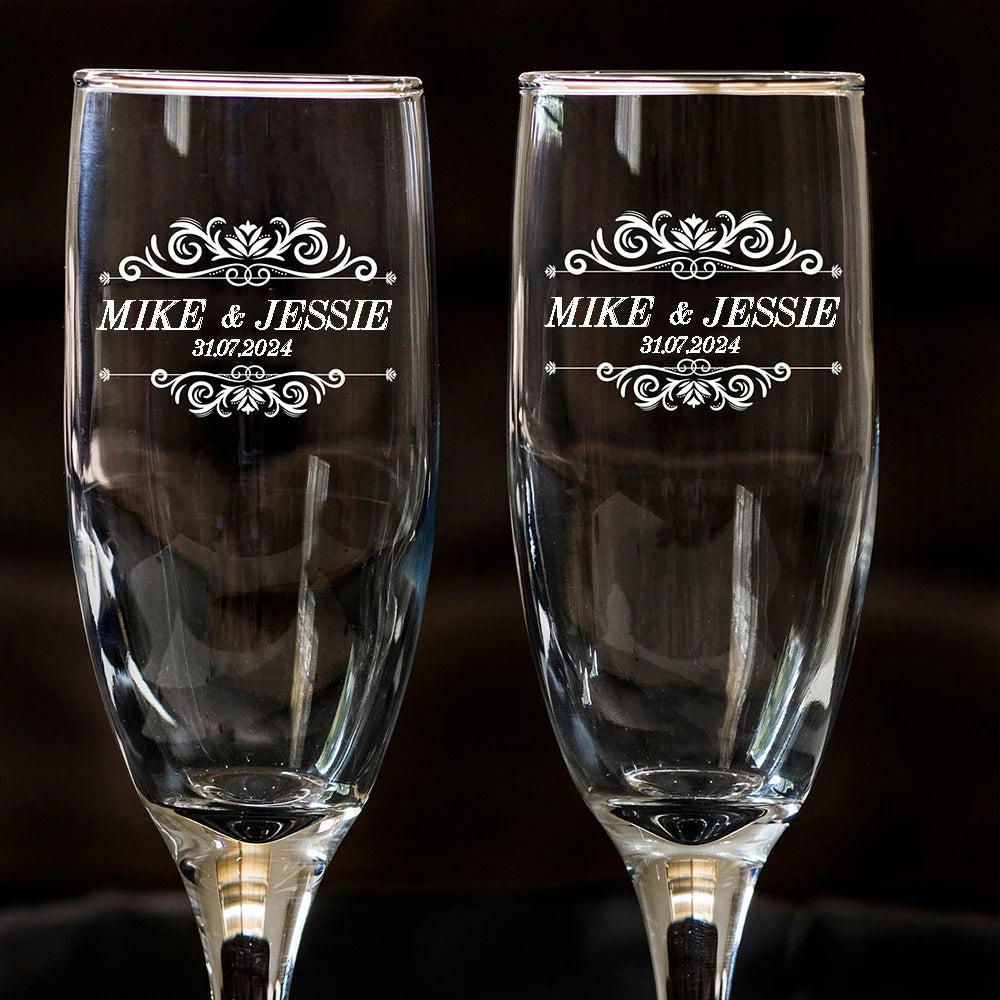 Personalized Wedding Toasting Flutes