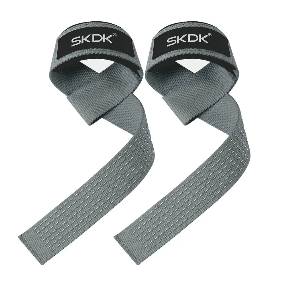 Grey SKDK wrist straps – lightweight and durable lifting grip aid