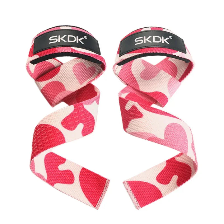 Pink camo SKDK wrist straps – stylish and functional grip support for women and men