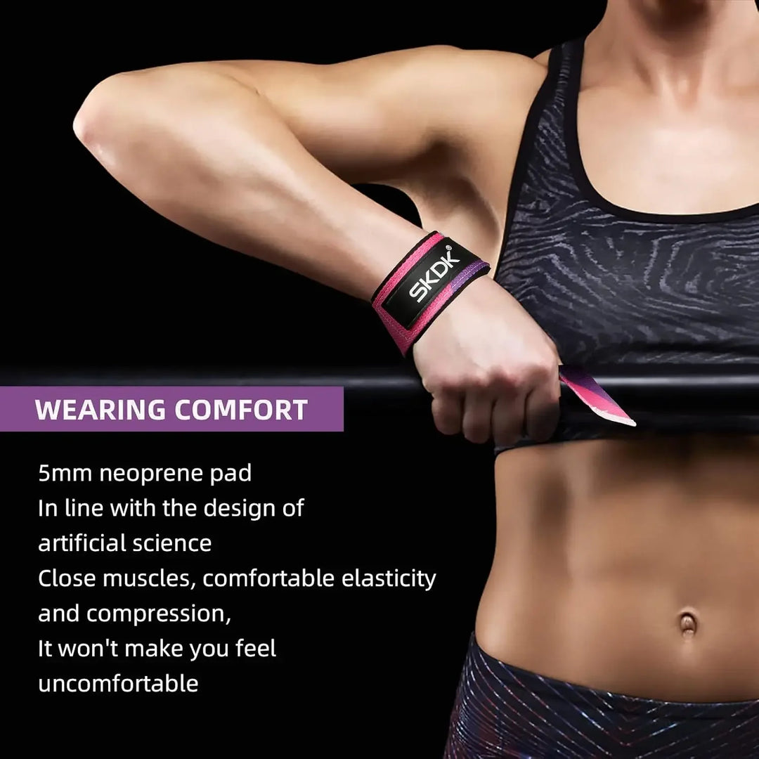 White SKDK wrist straps – clean and minimalist lifting grip support