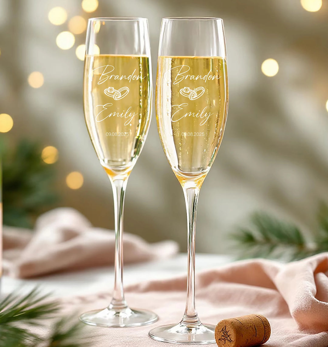 Personalized Wedding Toasting Flutes