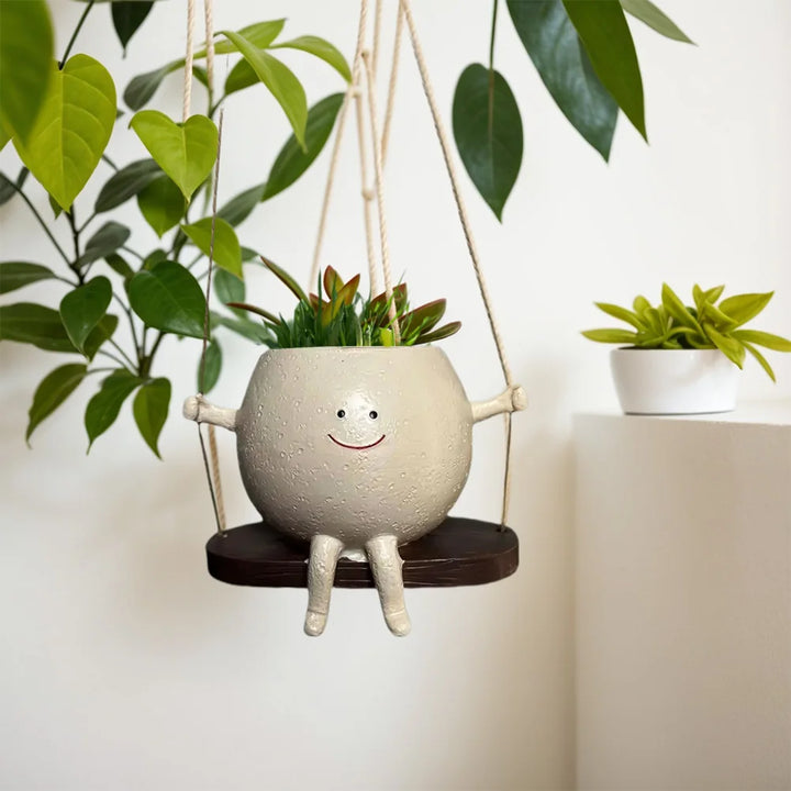 Smile Face Hanging Planter