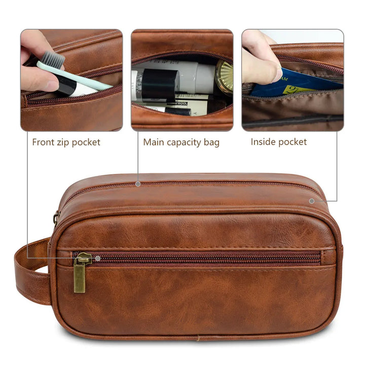 Men's Leather Toiletry Bag