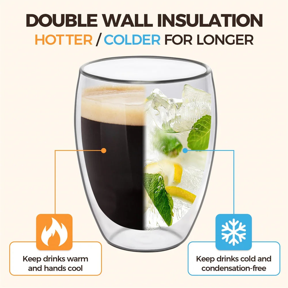 Double-Wall Glass Espresso Cups