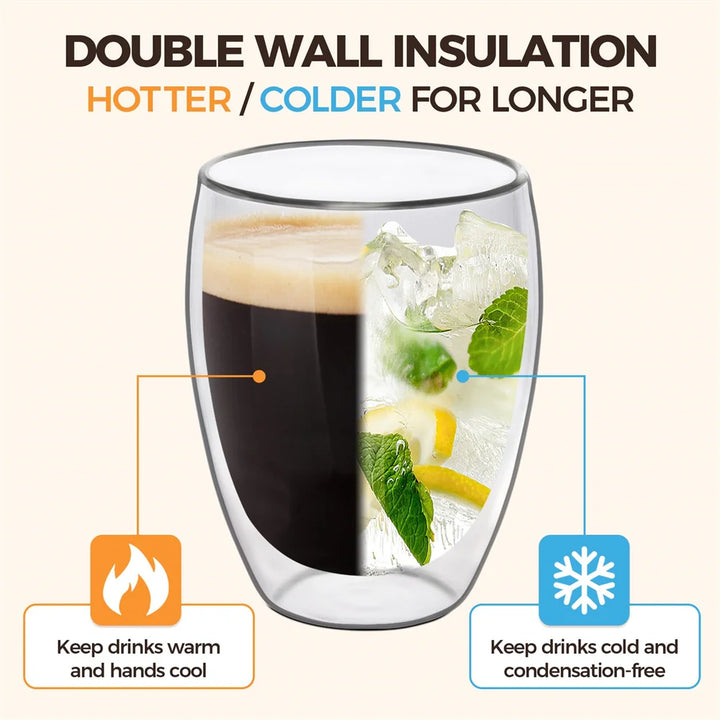 Double-Wall Glass Espresso Cups