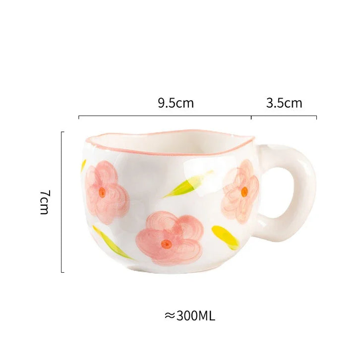 Handcrafted Ceramic Flower Mug
