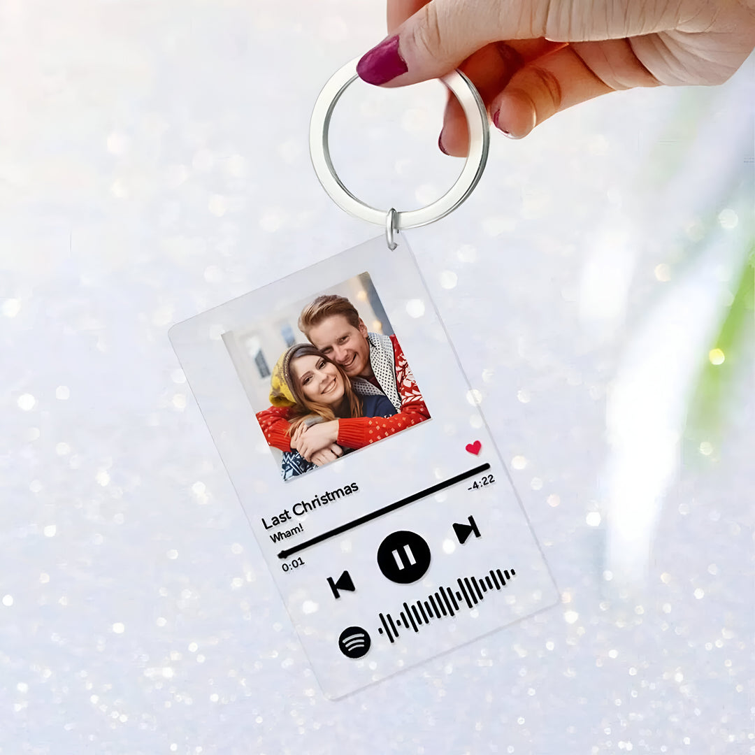 Custom Photo Music Keychain