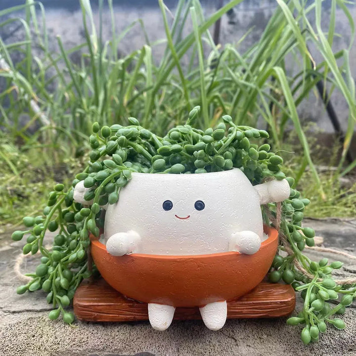 Smile Face Hanging Planter
