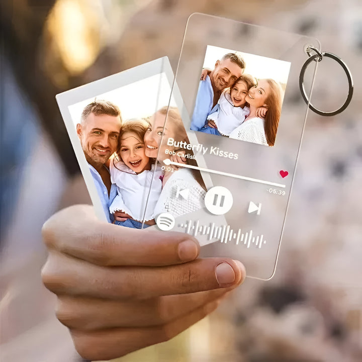 Custom Photo Music Keychain