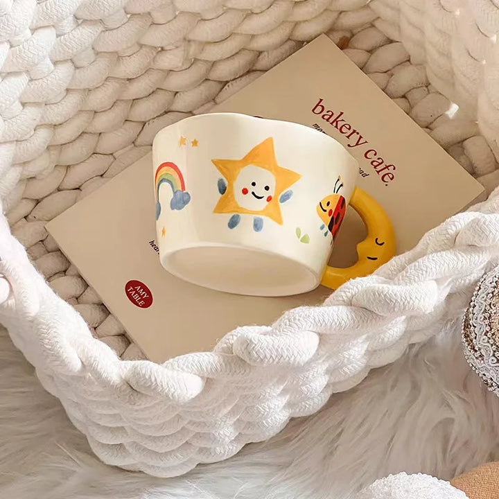 Hand-Painted Moon Ceramic Mug