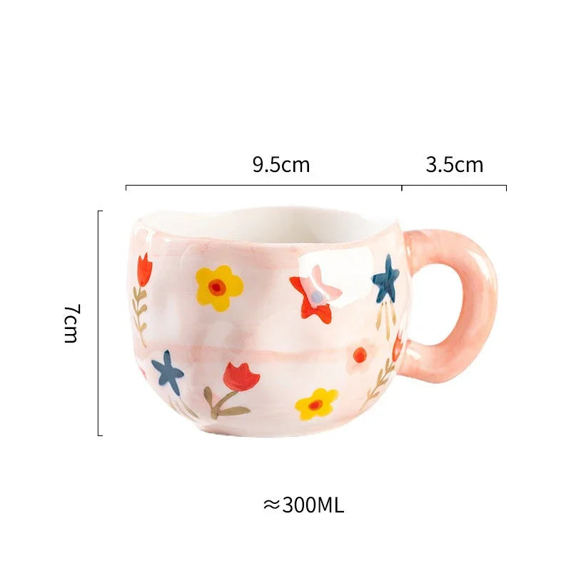 Handcrafted Ceramic Flower Mug