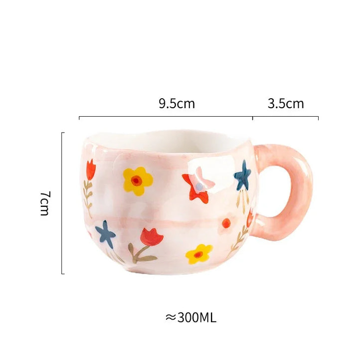 Handcrafted Ceramic Flower Mug