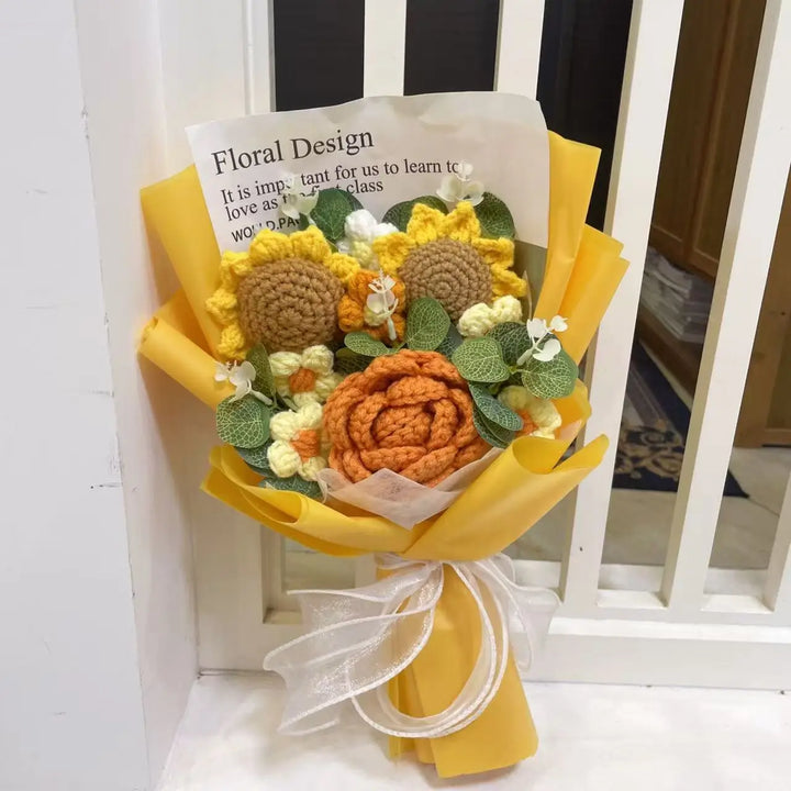 Knitted Sunflower Bouquet