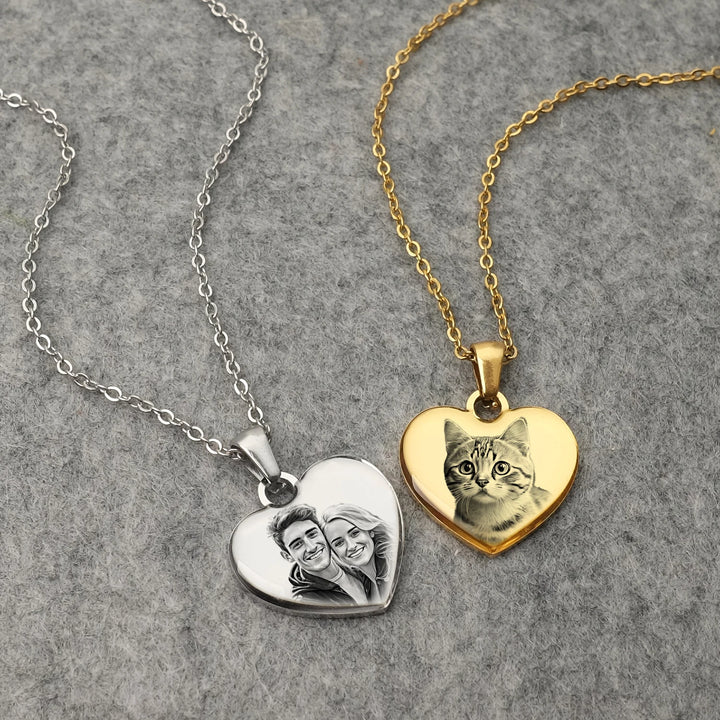 Personalized Photo Heart Necklace