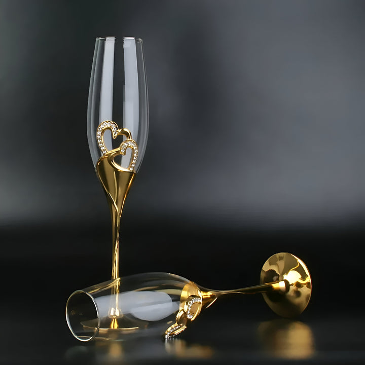 Gold Crystal Champagne Glasses