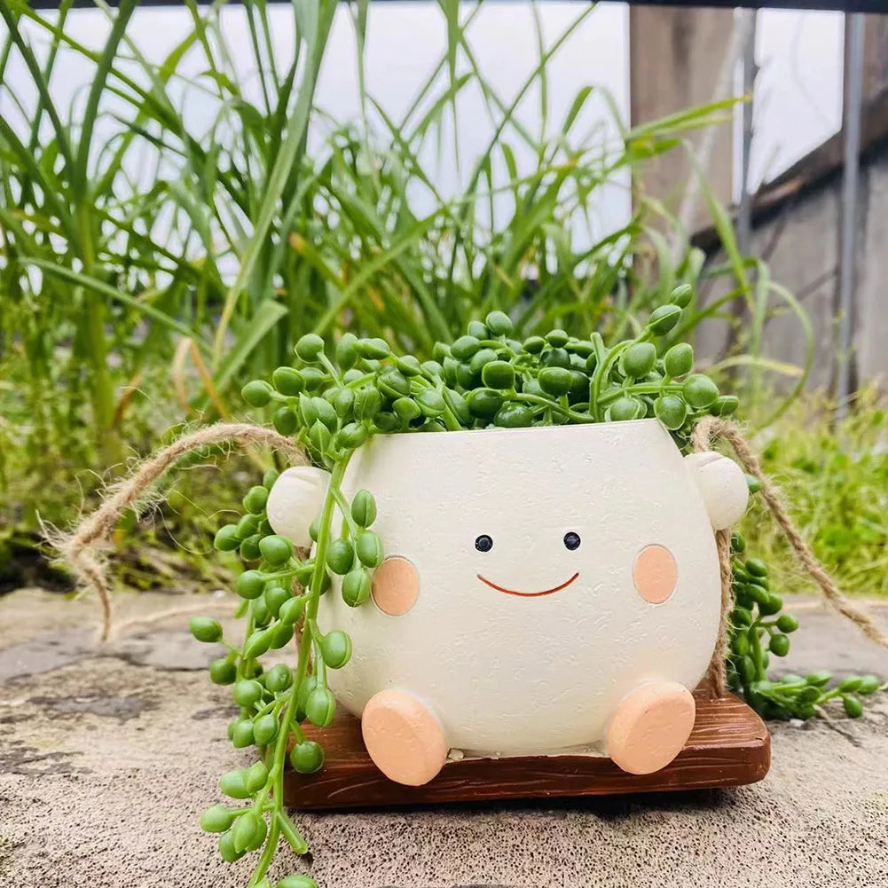 Smile Face Hanging Planter