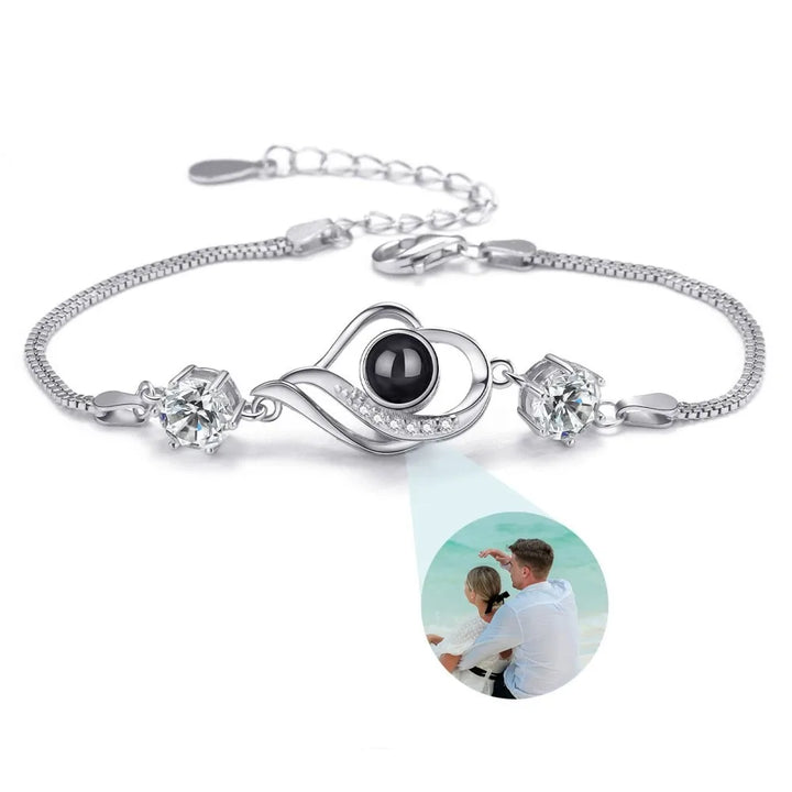 Custom Photo Heart Bracelet