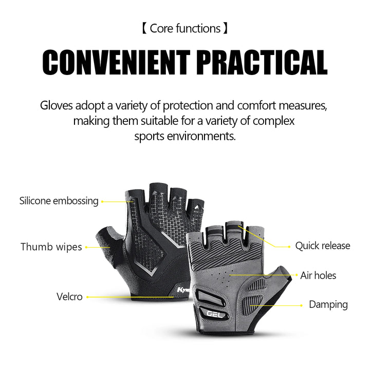 Shock-Absorb Half-Finger Cycling Gloves