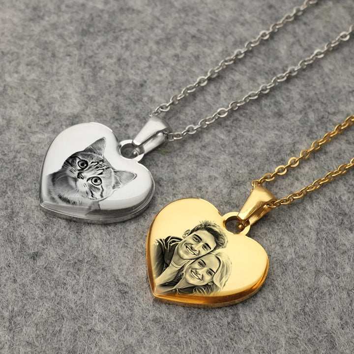 Personalized Photo Heart Necklace