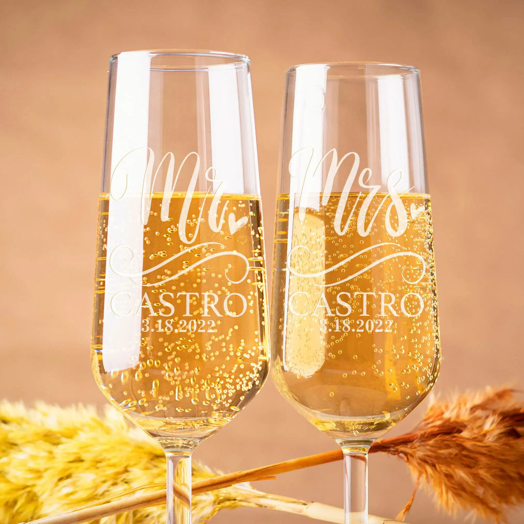 Personalized Wedding Toasting Flutes