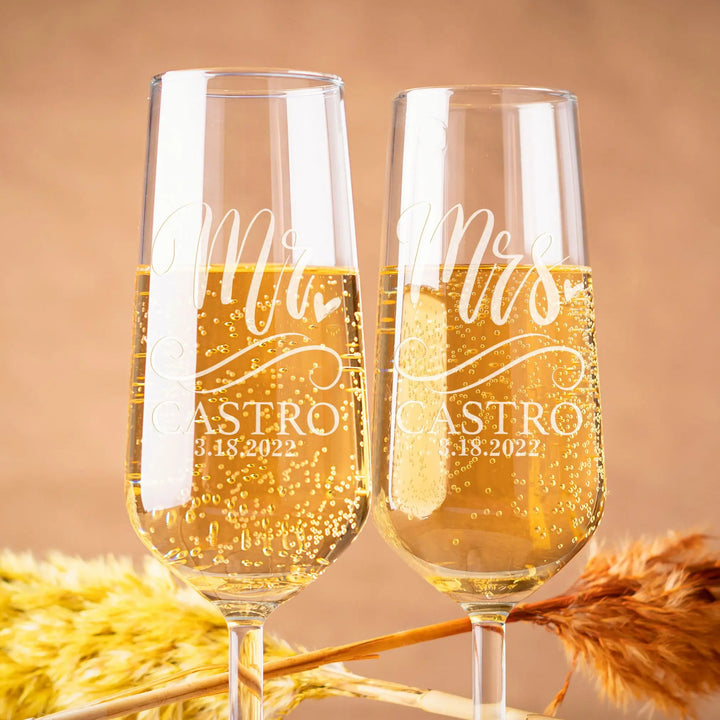 Personalized Wedding Toasting Flutes