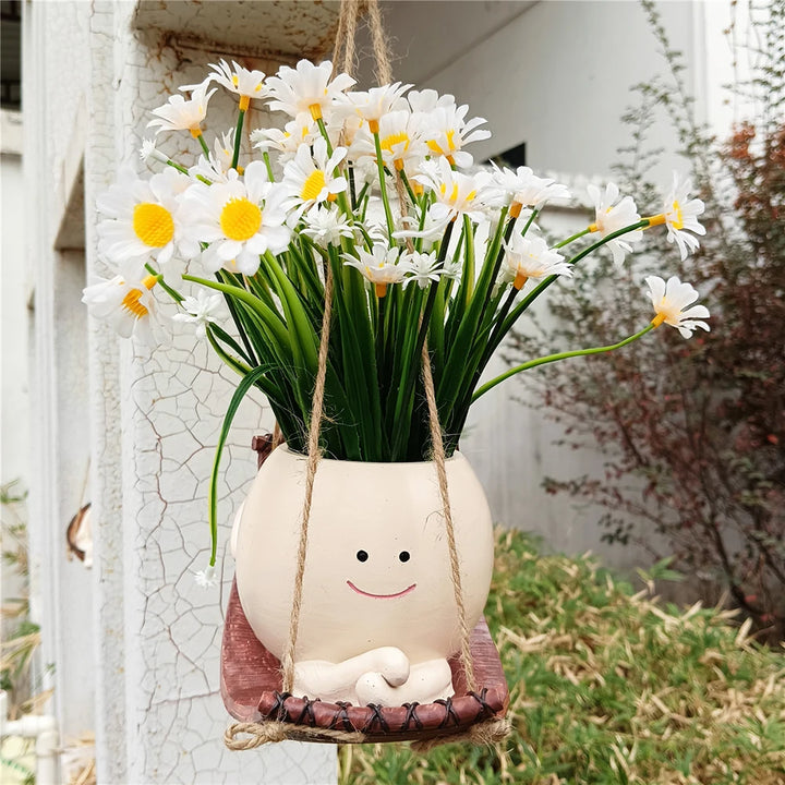 Smile Face Hanging Planter