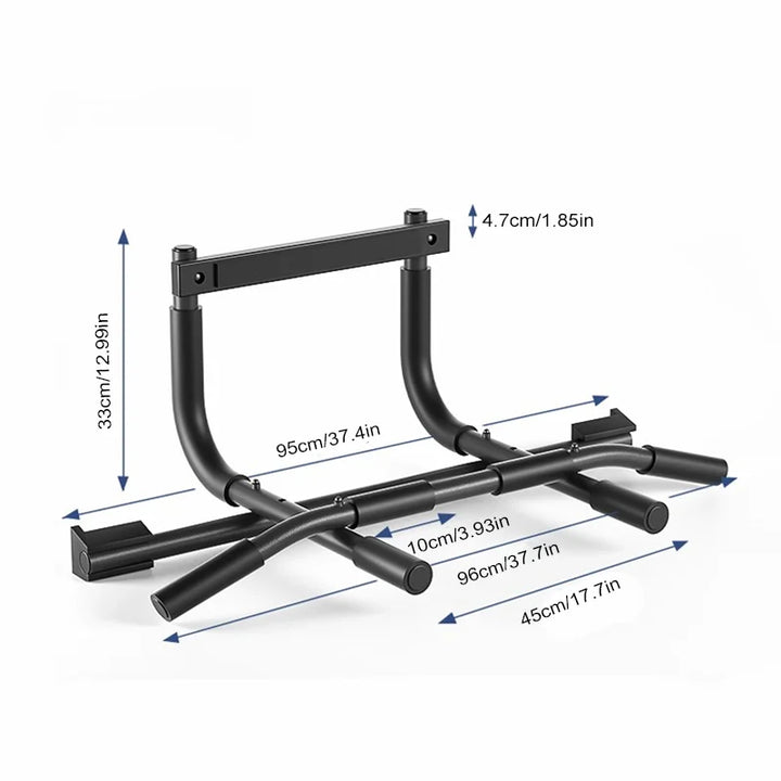 Foldable pull-up bar with ergonomic handles and protective foam for door frames