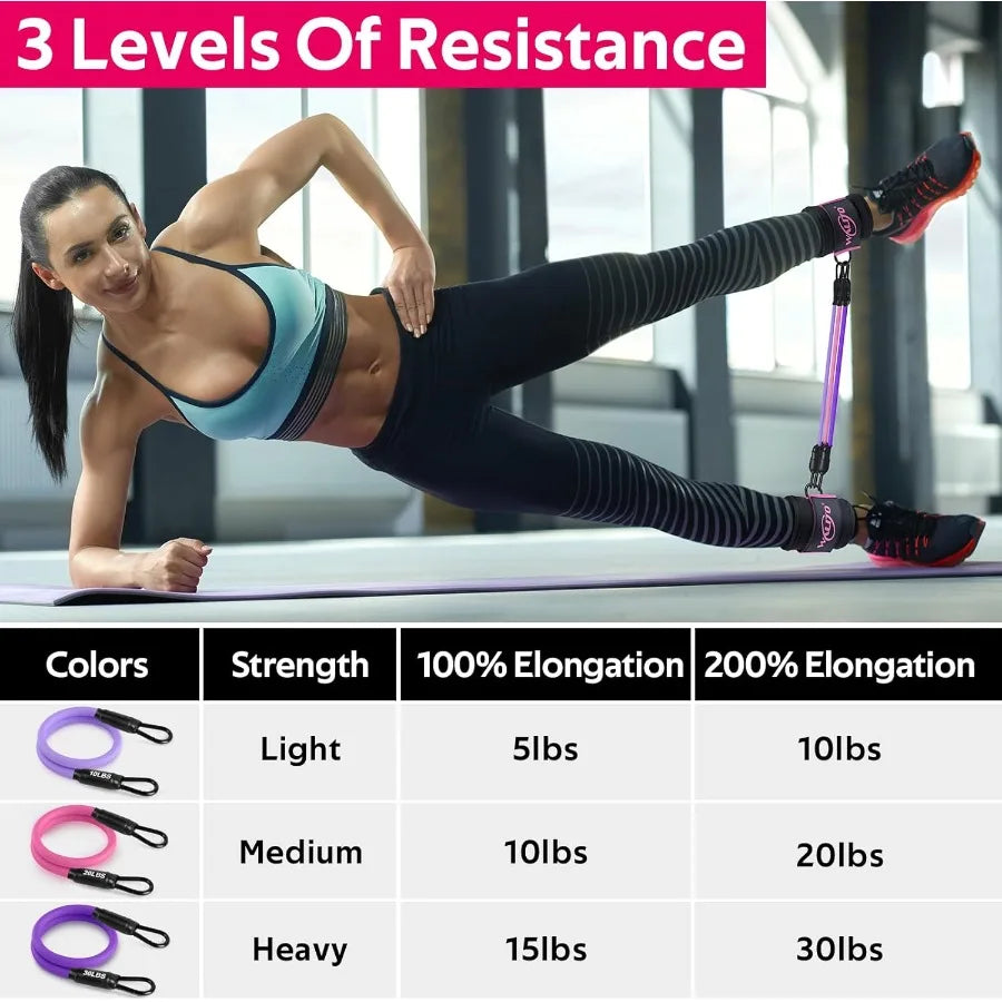 Build power & tone muscles with up to 30lbs resistance. Padded straps + 3 bands. Great for athletes, fitness lovers, and rehab. Travel-ready. Built to last