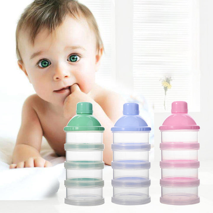 Portable Milk Powder Container - 4-Layer Travel Dispenser