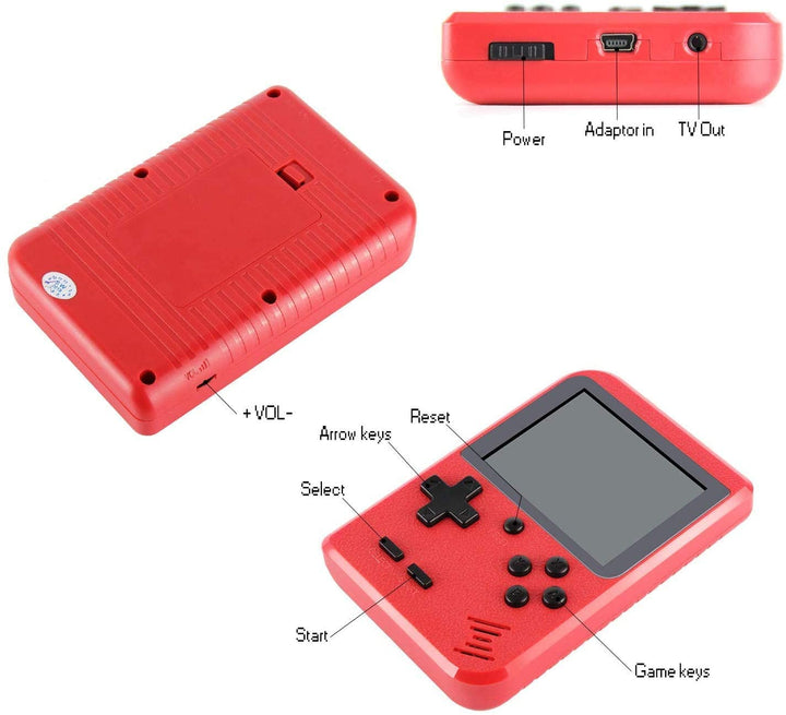 red handheld console back