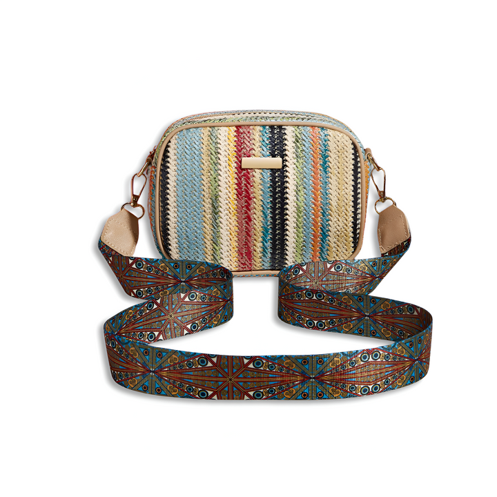 Straw Rainbow Crossbody Bag