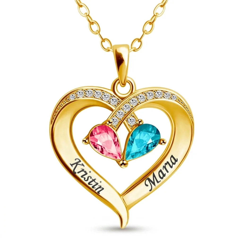 Custom Heart Name Necklace - Personalized Engraved Heart Jewelry