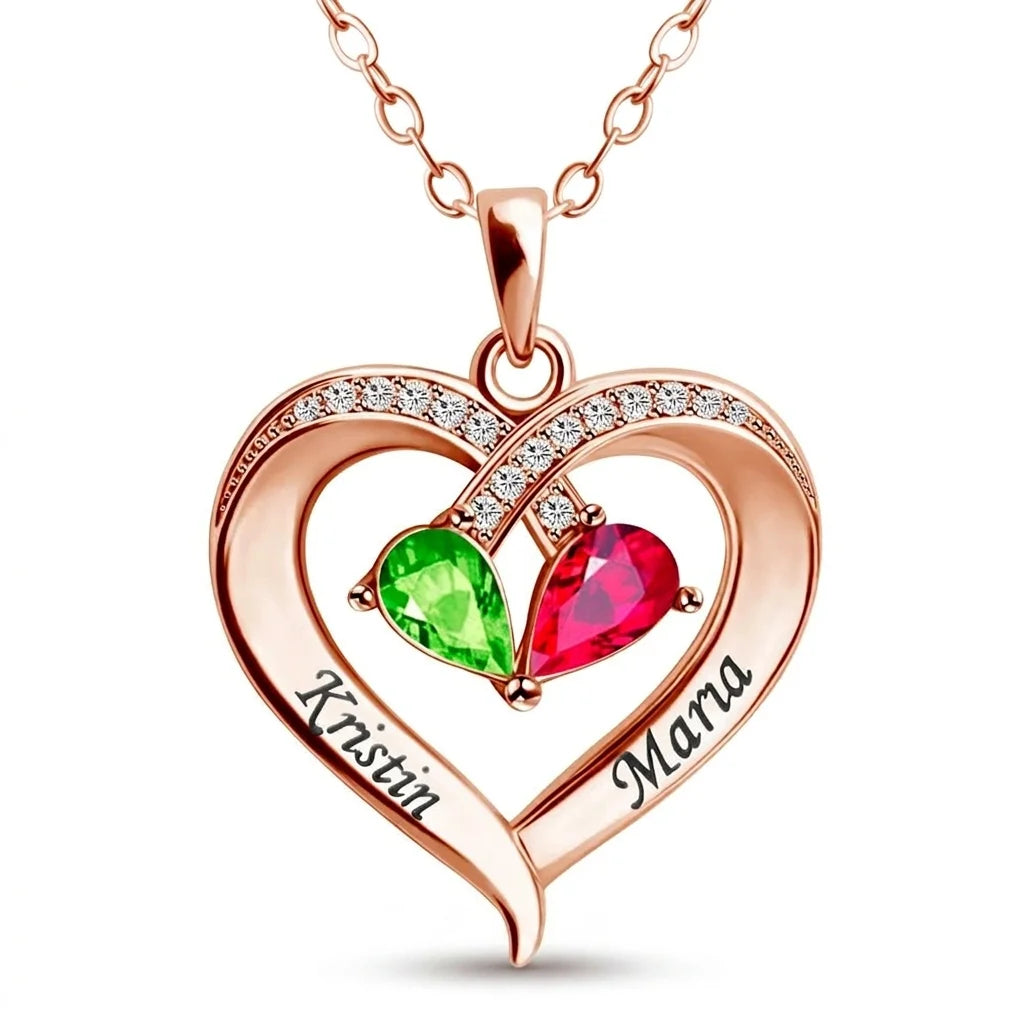 Custom Heart Name Necklace - Personalized Engraved Jewelry